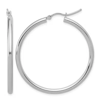 Diamond2deal 14k Gold Polished 2.5mm Round Lightweight Tube Hoop Earrings In Metallic