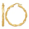 Diamond2deal 14k Gold Polished And Brushed Twisted Hoop Earrings In Gold