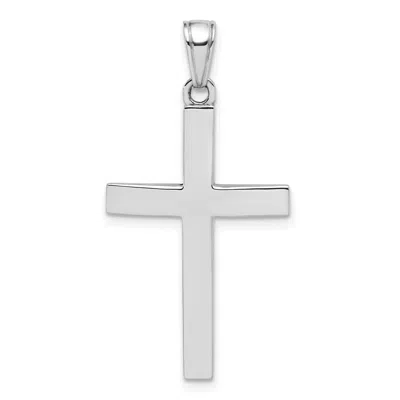 Diamond2deal 14k Gold Polished Beveled Cross Charm In Metallic