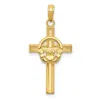 Diamond2deal 14k Gold Polished Claddagh Cross Pendant In Yellow