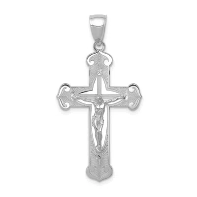 Diamond2deal 14k Gold Polished Crucifix Pendant In White