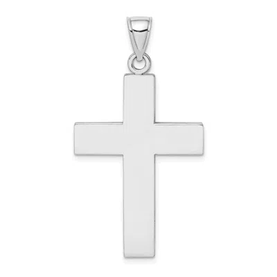 Diamond2deal 14k Gold Polished Large Block Cross With Open Back Charm Pendant In Metallic