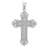 Diamond2deal 14k Gold Polished Large Rope Frame Filigree Cross Pendant In White