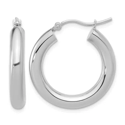 Diamond2deal 14k Gold Polished Lightweight Round Shape Hoop Earrings In Metallic