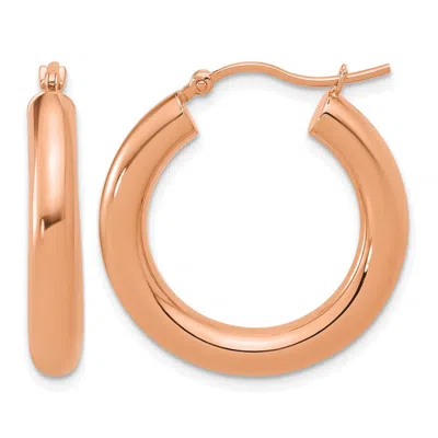DIAMOND2DEAL 14K GOLD POLISHED LIGHTWEIGHT ROUND SHAPE HOOP EARRINGS