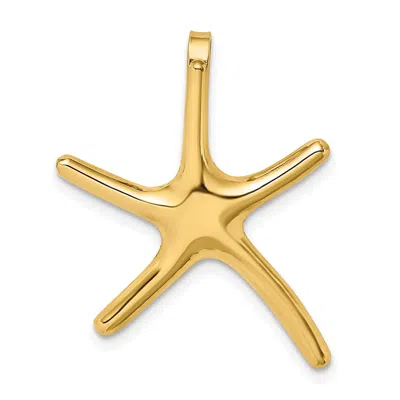 Diamond2deal 14k Gold Polished Starfish Chain Slide Pendant In Yellow