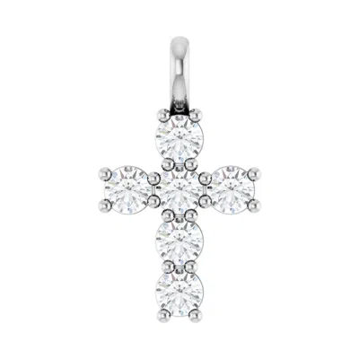 Diamond2deal 14k Gold Round 1/2ct Lab-grown Diamond Pendant In White