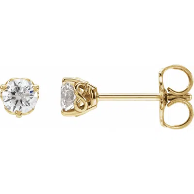 Diamond2deal 14k Gold Round 1/3ct Lab-grown Diamond Infinity Earrings Clarity Si, Color G-h In Yellow