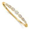 Diamond2deal 14k Gold Round Cut 1.5 Ct Lab Grown Diamond Bangle Bracelet In Yellow