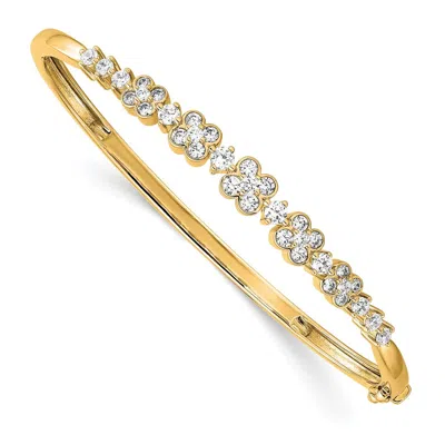 Diamond2deal 14k Gold Round Cut 1.5 Ct Lab Grown Diamond Bangle Bracelet In Yellow