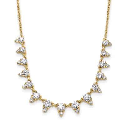Diamond2deal 14k Gold Round Cut 2 Ct Lab Grown Diamond Drop Necklace 18" In Yellow