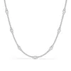 Diamond2deal 14k Gold Round Cut Lab Grown Diamond Station Necklace 18" 1 Ct In Brown