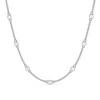 Diamond2deal 14k Gold Round Cut Lab Grown Diamond Station Necklace 18" 1 Ct In Blue