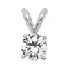 Diamond2deal 14k Gold Round Lab Grown Diamond Solitaire Pendant (0.37ct, Vs, G-h) In White