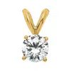 Diamond2deal 14k Gold Round Lab Grown Diamond Solitaire Pendant (0.37ct, Vs, G-h) In Yellow