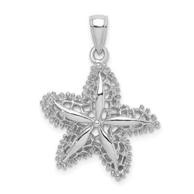 Diamond2deal 14k Gold Starfish Filigree Charm In White