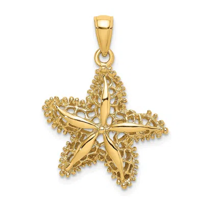 Diamond2deal 14k Gold Starfish Filigree Charm In Yellow
