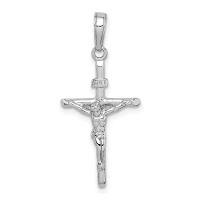 Diamond2deal 14k Gold Stick Style Crucifix Pendant In White