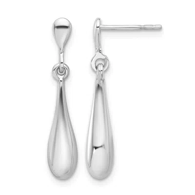 Diamond2deal 14k Gold Teardrop Shape Drop Dangle Earrings In Silver