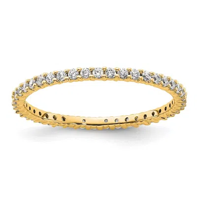 Diamond2deal 14k Polished Shared Prong 1/2 Ct Diamond Eternity Band Ring In Gold