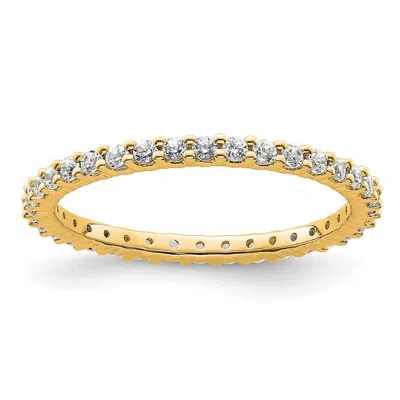 Diamond2deal 14k Polished Shared Prong 1/2 Ct Diamond Eternity Band Ring In Metallic