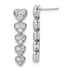 Diamond2deal 14k Rose Gold 1 Ct Lab Grown Diamond Heart Dangle Earrings Vs Clarity, D-e Color In Multi