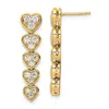Diamond2deal 14k Rose Gold 1 Ct Lab Grown Diamond Heart Dangle Earrings Vs Clarity, D-e Color In White