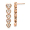 Diamond2deal 14k Rose Gold 1 Ct Lab Grown Diamond Heart Dangle Earrings Vs Clarity, D-e Color In Yellow