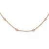 Diamond2deal 14k Rose Gold 3/8 Ct Lab Grown Diamond Sixteen Station Necklace 16" Clarity Vs, Color D-e In Pink