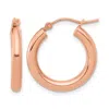 Diamond2deal 14k Rose Gold 3mm Round Hoop Earrings In Gold