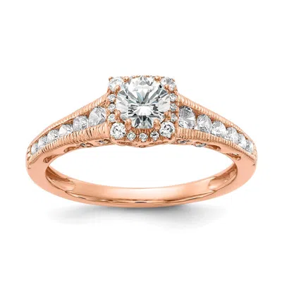 Diamond2deal 14k Rose Gold Lab Grown Diamond Engagement Ring 0.9ct Clarity- Vs Color- G-h In Pink