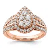 Diamond2deal 14k Rose Gold Lab Grown Diamond Engagement Ring 1.3ct Clarity- Vs Color- G-h In Pink