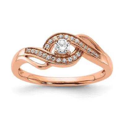 Diamond2deal 14k Rose Gold Lab Grown Diamond Engagement Ring 1/5ct Clarity- Vs Color- G-h In Pink
