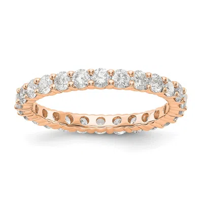 Diamond2deal 14k Rose Gold Lab Grown Diamond Eternity Wedding Band Ring 1.45ct Clarity- Vs Color- G-h In Pink
