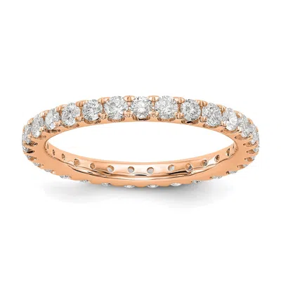 Diamond2deal 14k Rose Gold Lab Grown Diamond Eternity Wedding Band Ring 1ct Clarity- Vs Color- D-e In Pink
