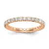 Diamond2deal 14k Rose Gold Lab Grown Diamond Eternity Wedding Band Ring 1ct Clarity- Vs Color- G-h In Pink
