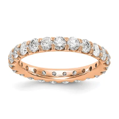 Diamond2deal 14k Rose Gold Lab Grown Diamond Eternity Wedding Band Ring 3ct Clarity- Vs Color- G-h In Pink
