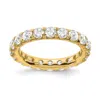 Diamond2deal 14k Rose Gold Lab Grown Diamond Eternity Wedding Band Ring 3ct Clarity- Vs Color- G-h In Yellow