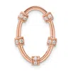 Diamond2deal 14k Rose Gold Lab Grown Diamond Oval Chain Slide Pendant (0.1ct, Vs, G-h) In Yellow