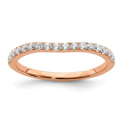 Diamond2deal 14k Rose Gold Lab Grown Diamond Wedding Band Ring 0.33ct Clarity- Vs Color- G-h In Pink