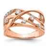 Diamond2deal 14k Rose Gold Lab Grown Diamond Wedding Band Ring 1/2ct Clarity- Vs Color- G-h In Pink