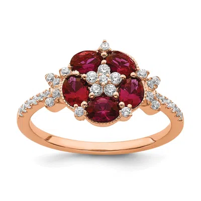 Diamond2deal 14k Rose Gold Lab Grown Diamond Wedding Band Ring 1/4ct Clarity- Vs Color- G-h In Pink