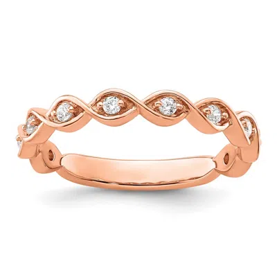 Diamond2deal 14k Rose Gold Lab Grown Diamond Wedding Band Ring 1/5ct Clarity- Vs Color- G-h In Pink