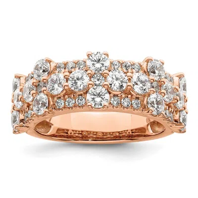 Diamond2deal 14k Rose Gold Lab Grown Diamond Wedding Band Ring 2.5ct Clarity- Vs Color- G-h In Pink