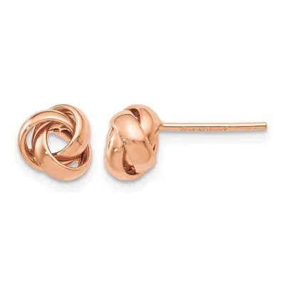 Diamond2deal 14k Rose Gold Polished Fancy Design Stud Earrings In Pink
