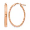Diamond2deal 14k Rose Gold Polished Oval Shape Hoop Earrings In Gold