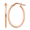 Diamond2deal 14k Rose Gold Polished Oval Shape Hoop Earrings In Gold