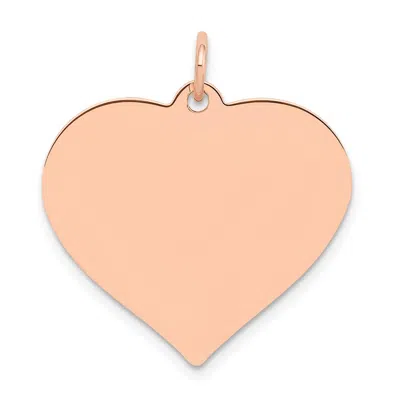 Diamond2deal 14k Rose Polished Heart Shaped Disc Pendant In Pink