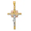 Diamond2deal 14k Tri-color Gold Crucifix Pendant In Multi