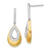 Diamond2deal 14k Two-tone Gold 1/2 Ct Lab Grown Diamond Teardrop Dangle Earrings Vs Clarity, G-h Color In Yellow